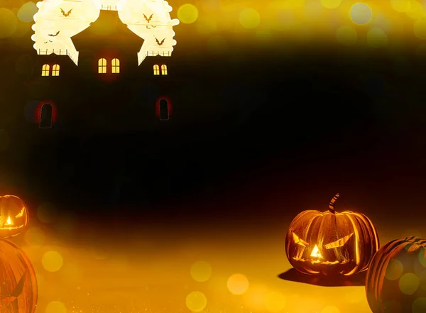 Felice Halloween Zucca Testa Jack Lantern Rendering Illustrazione Carta Parati — Foto Stock