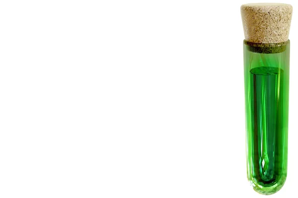 Collezione Bottiglia Con Pozione Verde Resa Isolata Sfondo Bianco Concetto — Foto Stock