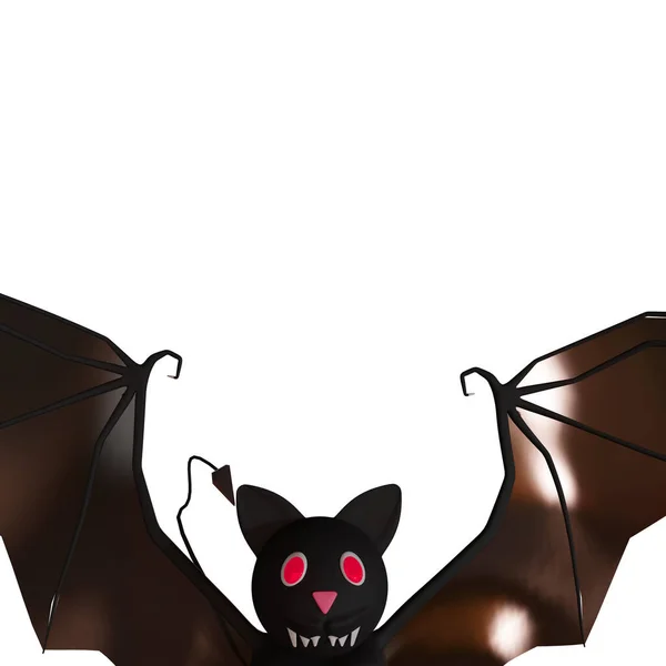 Morcego Malvado Voar Morcego Halloween Fundo Bat Desenhos Animados Render — Fotografia de Stock