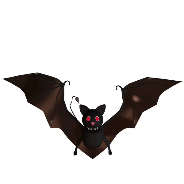 Morcego Malvado Voar Morcego Halloween Fundo Bat Desenhos Animados Render — Fotografia de Stock