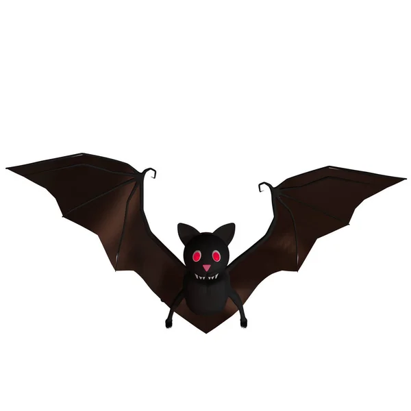 Pipistrello Cattivo Che Vola Sfondo Halloween Pipistrello Pipistrello Cartone Animato — Foto Stock