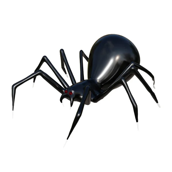 Realistic Spider Rendering Halloween Decoration Isolated White Background Clipping Path — Stock Photo, Image