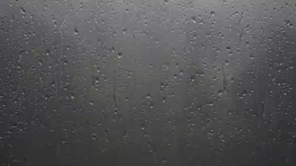 4320P 7680X4320 Σταγόνες Νερού Βροχής Γυάλινη Επιφάνεια Βρεγμένου Παραθύρου Διαφανείς — Αρχείο Βίντεο