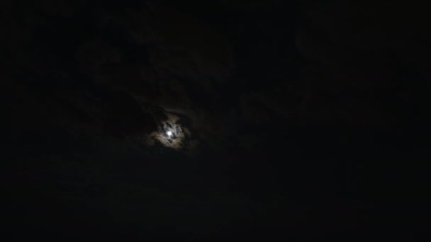 7680X4320 4320P Full Moon Clouds Night Sky Cloudy Night Sky — стоковое видео