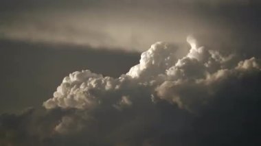 8K 4320P.Cloud movements before the storm.Variable mix dark clouds time-lapse.Partial cloud cover cloudage.Different cloud layers in the sky.Storm clouds are dispersing.Weather meteorology air evening.