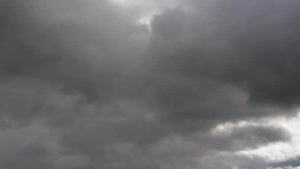 Sky Covered Gray Depressing Gloomy Storm Clouds Cloudiest Cloudy Air — Vídeo de Stock