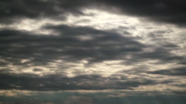 Cielo Cubierto Nubes Tormenta Gris Deprimente Sombrío Nublado Aire Más — Vídeos de Stock