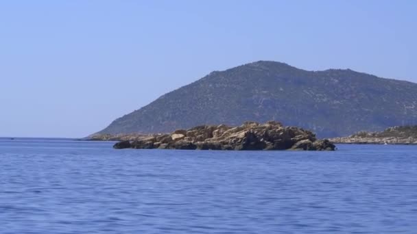 Piccola Isola Isoletta Formata Dall Accumulo Depositi Rocciosi Cima Una — Video Stock