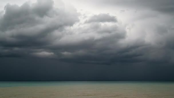 7680X4320 Storm Clouds Rain Sea Heavy Precipitation Freezing Rain Strong — Stock Video