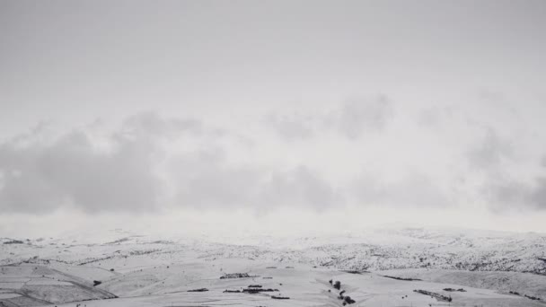 4320P 7680X4320 Los Movimientos Nubes Geografía Cubierta Nieve Ventisca Terrestre — Vídeos de Stock