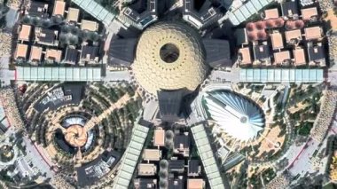 Dubai Fuar Alanı UAE 3D görüntüleme. 3D havadan hazırlanmış bir topoğrafik harita 2022 2023 2024 Dubai, Birleşik Arap Emirlikleri 'nde açık alan. Canlandırma CGI hisse senedi hareketlerini 4K ile örtüyor..