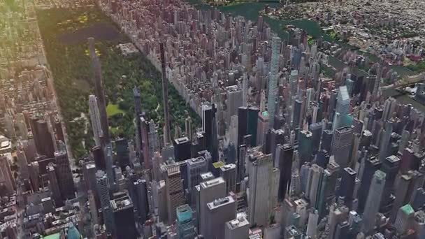 60P 7680X4320 Skyscraper Buildings Modeling New York City Render Footage — Stockvideo