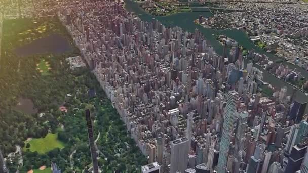 60P 7680X4320 Skyscraper Buildings Modeling New York City Render Footage — Stockvideo