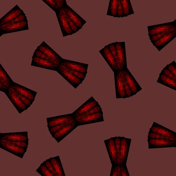Бесшовный Рисунок Красным Черным Луком Красном Фоне Цифровая Иллюстрация Симпатичный — стоковое фото