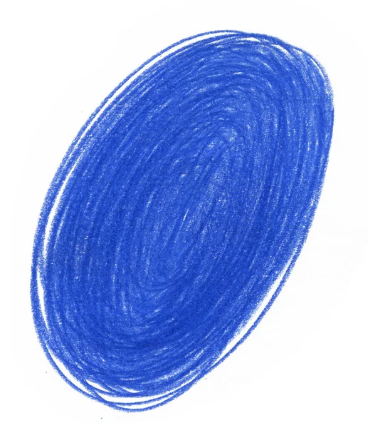 Blauer Abstrakter Fleck Gezeichnet Mit Buntstift Auf Weißem Hintergrund Pastellfarbener — Stockfoto