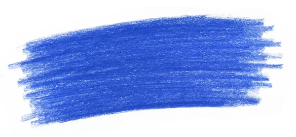 Mancha Abstrata Azul Desenhada Por Lápis Colorido Isolado Fundo Branco — Fotografia de Stock