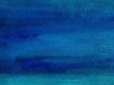 Koyu Mavi El Soyut Arkaplan Suluboya Çizimi.