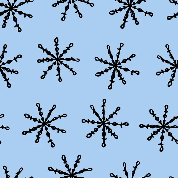 Seamless Pattern with Snowflakes on Light Blue Background. — Stock Photo, Image