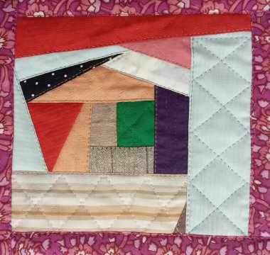 Renkli el yapımı tekstil. Renkli kumaş yama arkaplanı.