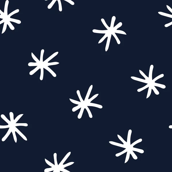 Wzór z płatki śniegu na ciemnym niebieskim tle. — Zdjęcie stockowe