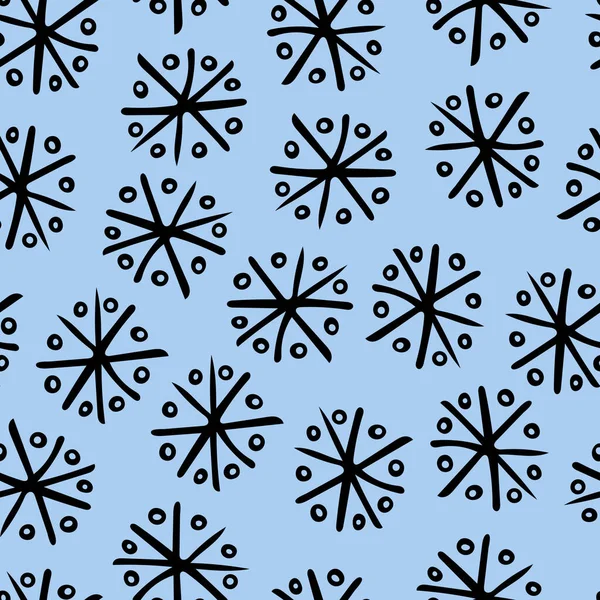 Seamless Pattern with Snowflakes on Light Blue Background. — Stock Photo, Image