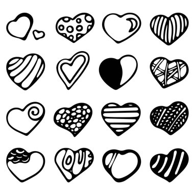 Beyaz arkaplanda El Çizimi Kalp.