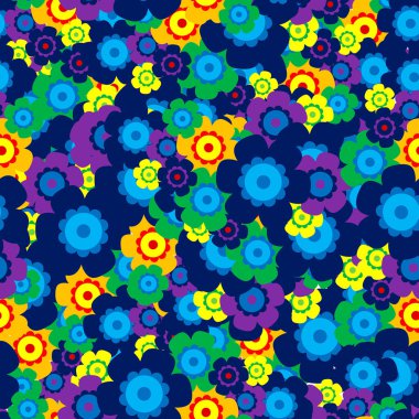 Güzel Renkli Çiçekleri olan Vektör Sayısal Kağıt.