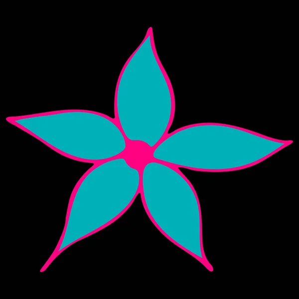 Fleur de caniche colorée isolée sur fond noir. — Image vectorielle