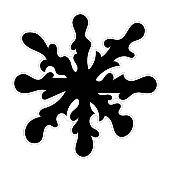 Handgezeichnete schwarz-weiße Kritzelskizze Schneeflocke. — Stockfoto