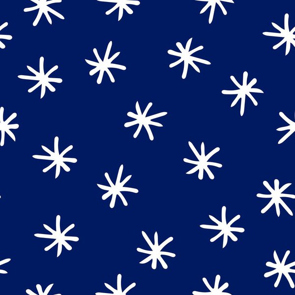 Hand Drawn Christmas Seamless Pattern. Winter Background.