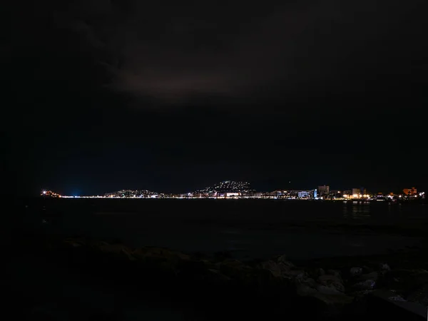 Vista Nocturna Ciudad Trieste Italia — Foto de Stock