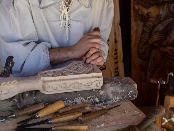 Attrezzature Falegname Lavorazione Del Legno Artigianato Artigianato Concetto Lavorazione Del — Foto Stock