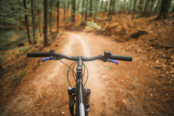 Mountainbike Aus Sicht Der Radfahrer — Stockfoto