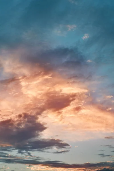 Beautiful Colorful Summer Sky Sunset Sunrise Glowing Vibrant Cloudscape Evening — Stock Photo, Image