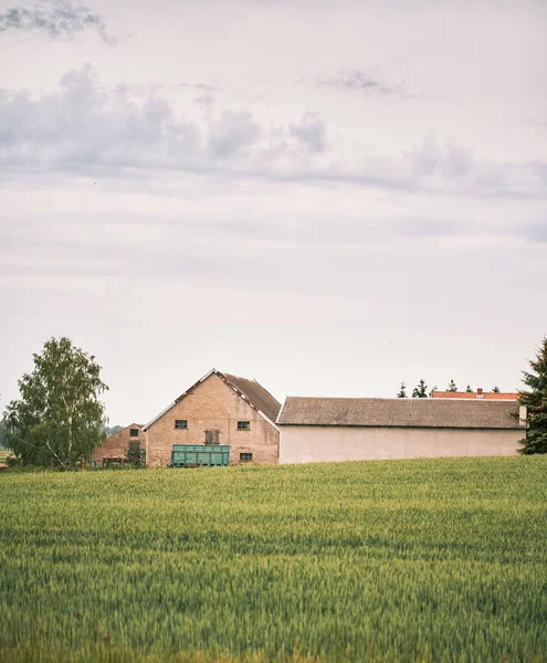 Barn Field Landscape Barn — ストック写真