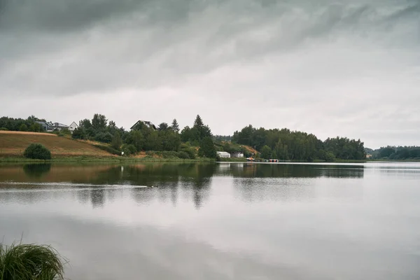 Beautiful lake landscape with nice light. Natural landscape of lake in Poland