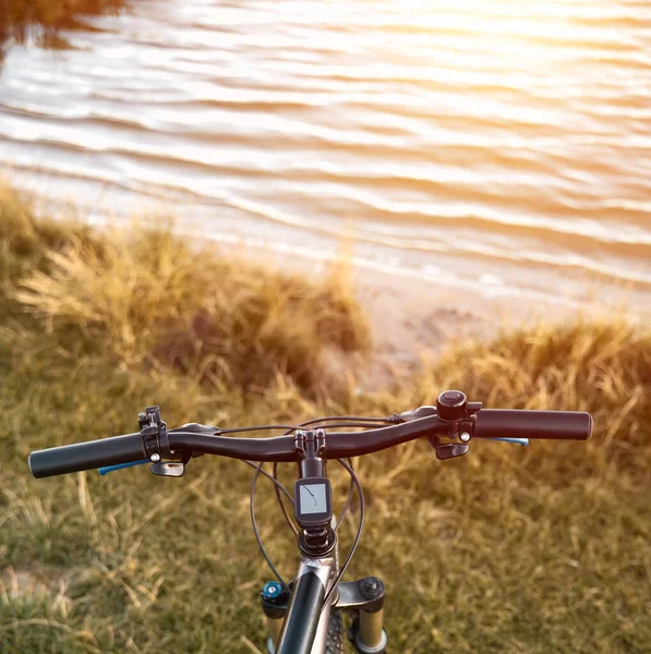 First Person View Bike Handlebar Outdoor Bicycle Riding Concept — Stockfoto