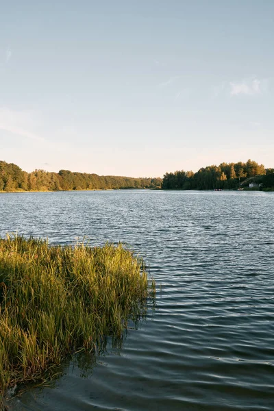 Beautiful Summer Sunset Nature Landscape Tranquil Evening Scene Warm Sunlight — Stok fotoğraf