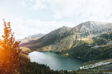 Tatra dağları sakin yaz manzaralı Polonya, Avrupa 'daki Ulusal Tatra Parkı. Dağlardan oluşan dağ vadisinin nefes kesici manzarası