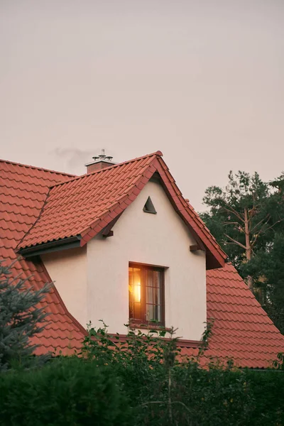 House Cloudy Sky Background Evening — Photo