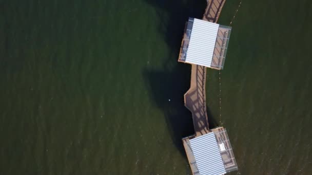 Vista Arriba Hacia Abajo Del Muelle Pesca Curva Lago Wylie — Vídeos de Stock