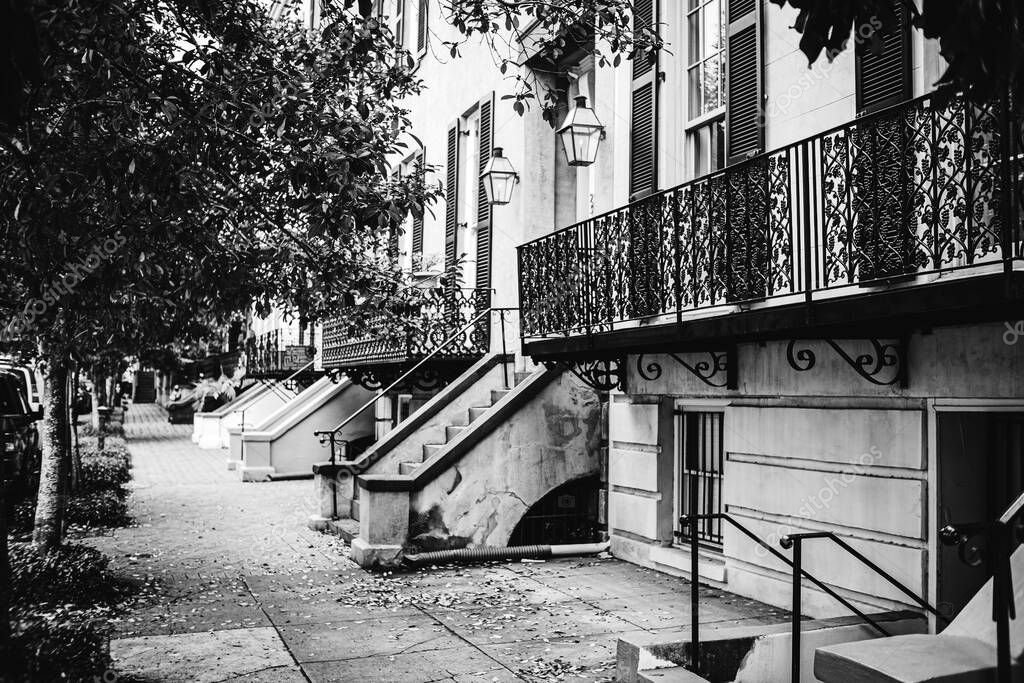 Savannah, EE.UU. 10 de marzo de 2022. Fachadas y escalones