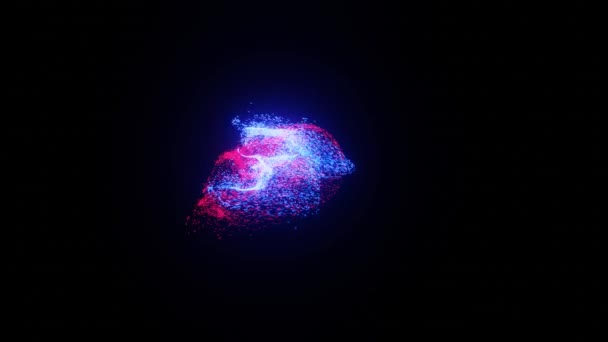 Render Brilliantly Lit Particles Swirling Abstract Motion Black Background — Stok video