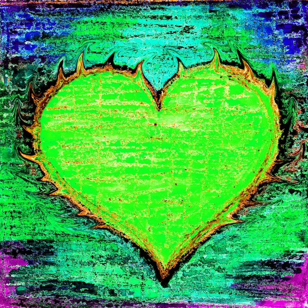 Hand Drawn Abstract Heart Background — Zdjęcie stockowe
