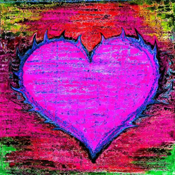 Hand Drawn Abstract Heart Background — Zdjęcie stockowe