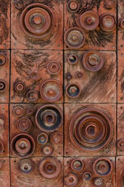 Tasarım için açık kahverengi tonlarda antik seramik fayanslar