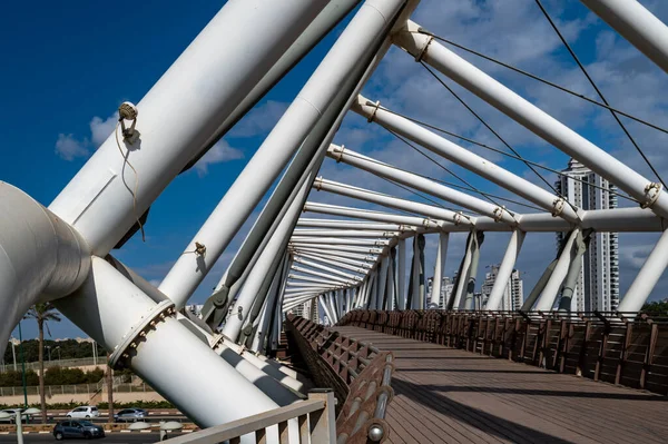 Die Brücke Befindet Sich Süden Netanjahas Über Die Ben Gurion — Stockfoto