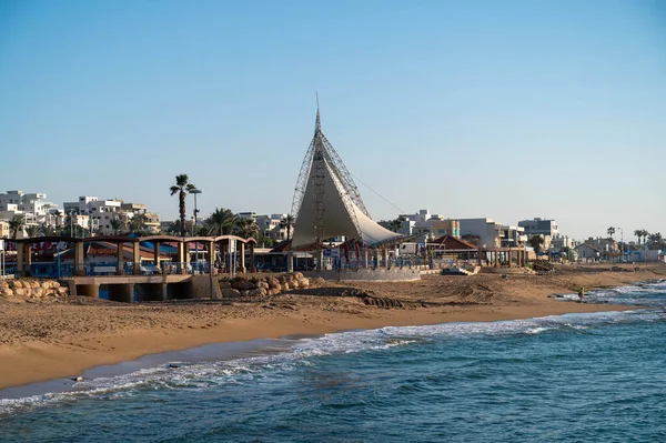 Nahariya Israel November 2021 Galei Galil Beach Man Kitesurfing Sea — Stock Photo, Image