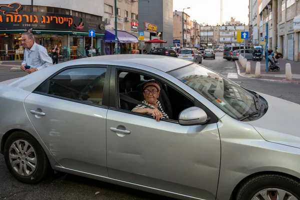 Netanya Central District Israel November 2021 Sderot Binyamin Street Stores — Stock Photo, Image