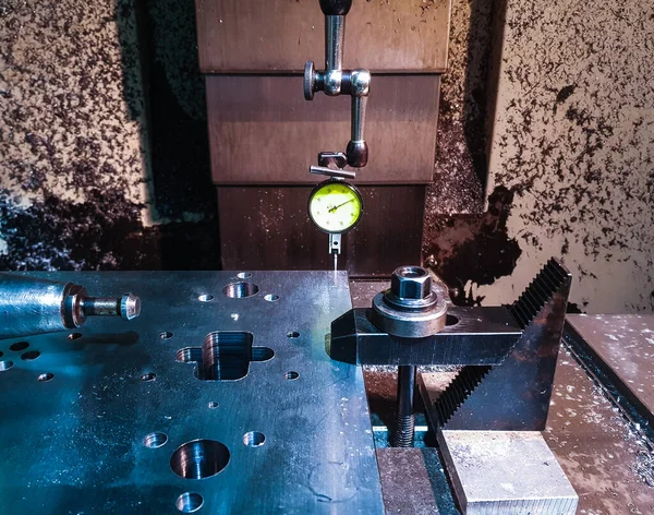 Fresagem Cnc Machine Tool Com Moinho Para Processamento Metal Plástico — Fotografia de Stock